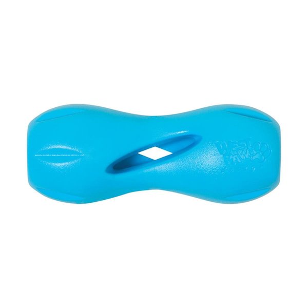 West Paw West Paw 8000382 Zogoflex Blue Qwizl Synthetic Rubber Dog Treat Toy & Dispenser; Small 8000382